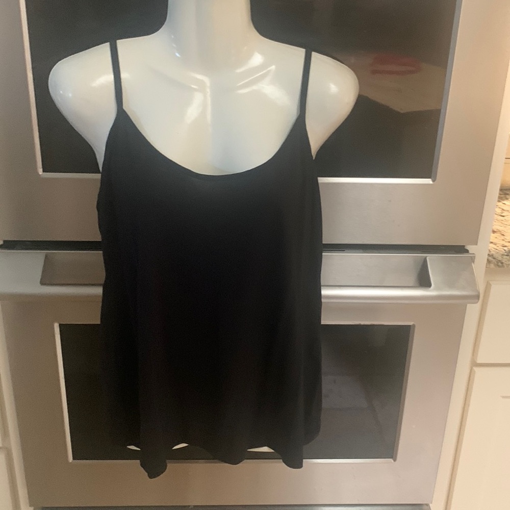 Alfani soft stretchy black tank with adjustable straps. No size tag fits large.